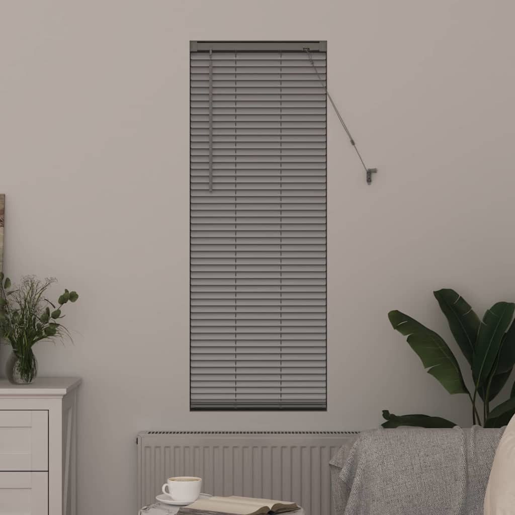 Rollo Fensterjalousie mit Vorhängen Silber Aluminium, günstig online kaufen