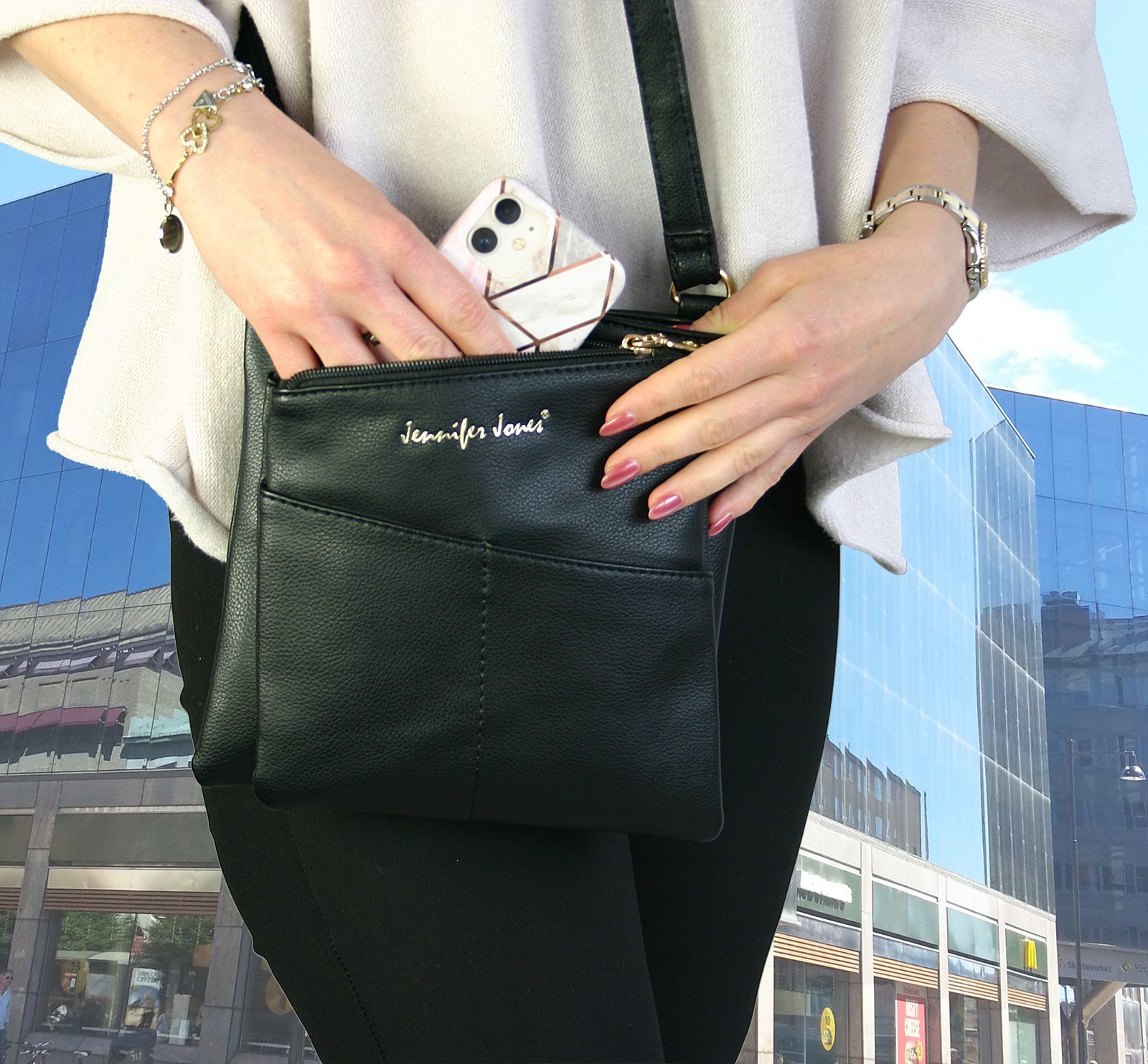 J JONES JENNIFER JONES Schultertasche Modische Damen Tasche - Kleine Umhängetasche - Crosbody Bag