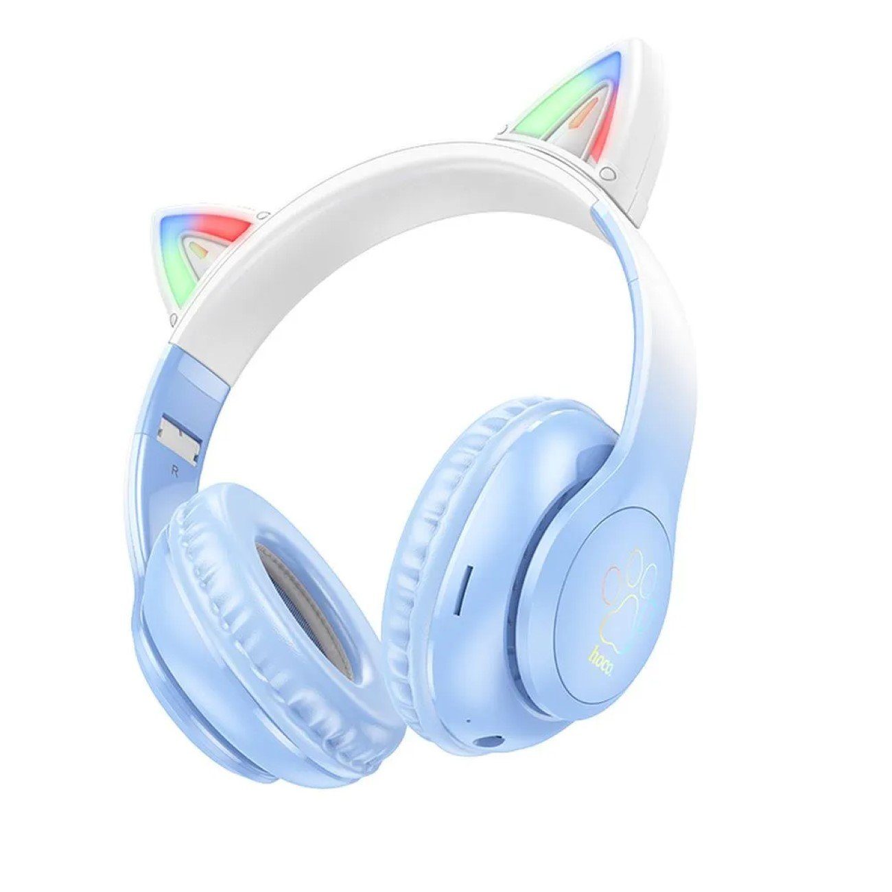 HOCO Kabellose Kopfhörer Blau mit Bluetooth W42 Katzenohr kirschblüte Bluetooth-Kopfhörer