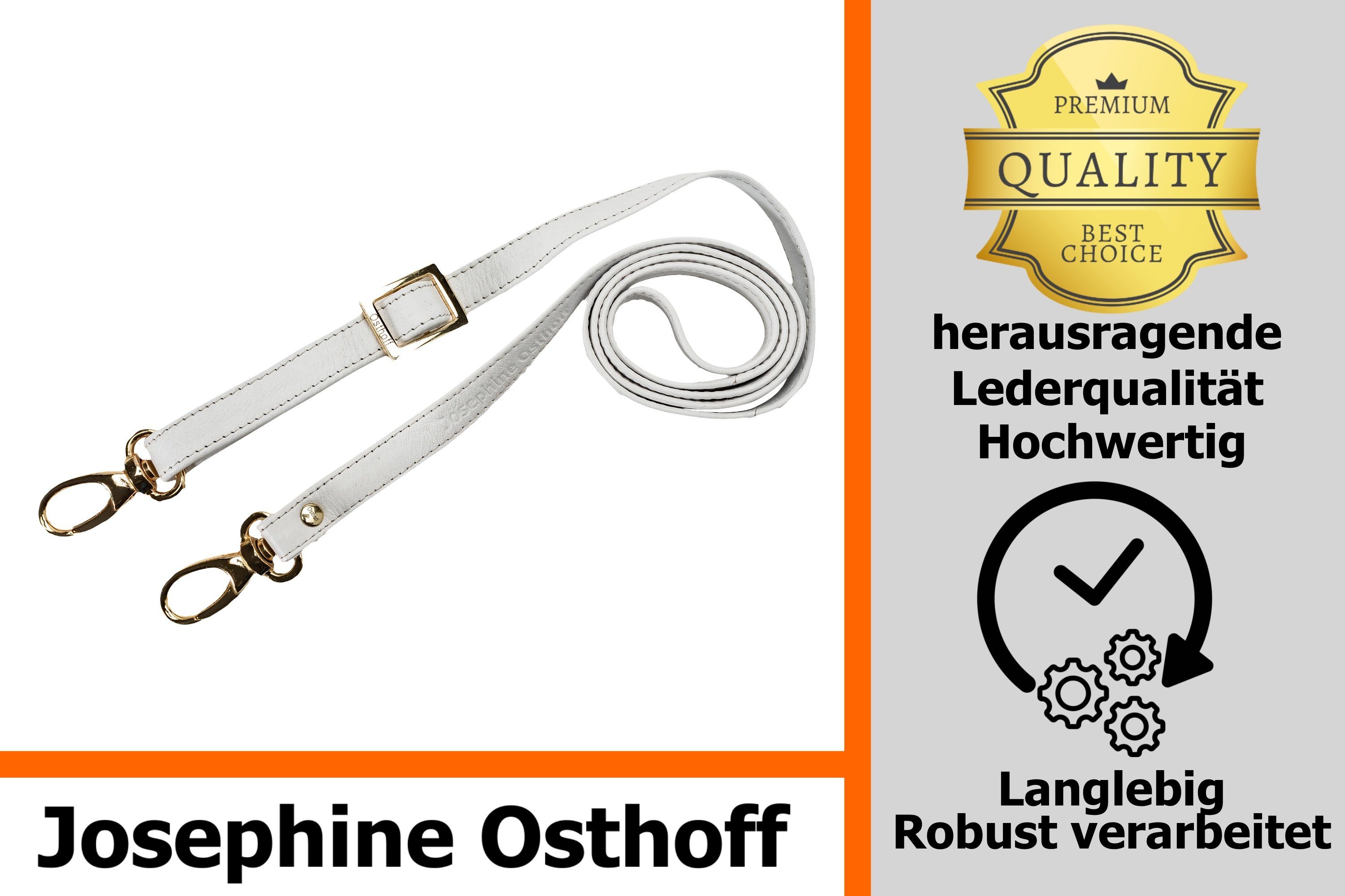 Josephine Osthoff Schulterriemen Schulterriemen 2 cm weiß/gold