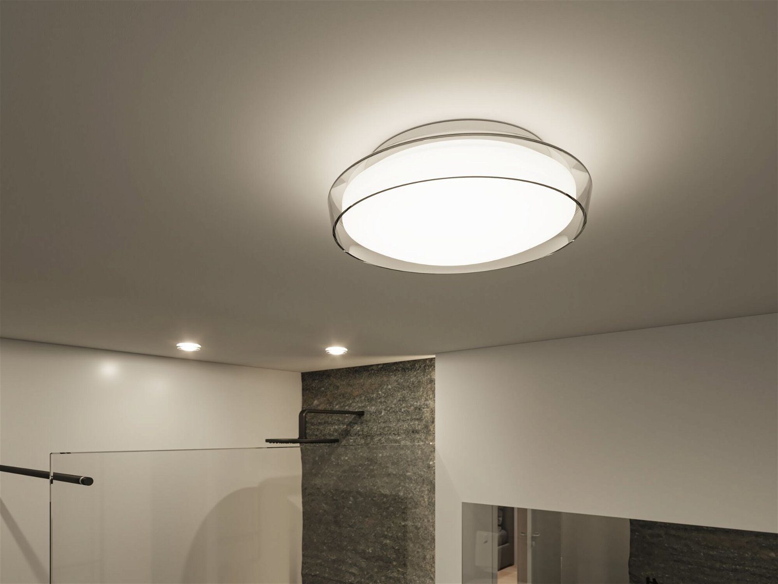 Paulmann LED Deckenleuchte Selection 230V 3000K Glas/Metall, integriert, Warmweiß 16,5W IP44 fest LED Bathroom Chrom Luena