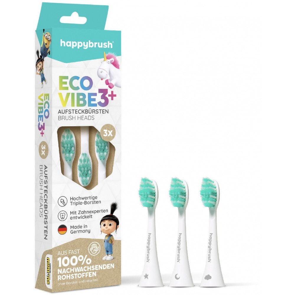 Zahnbürste happybrush ECO VIBE KIDS Aufsteckbürsten für Kinder.