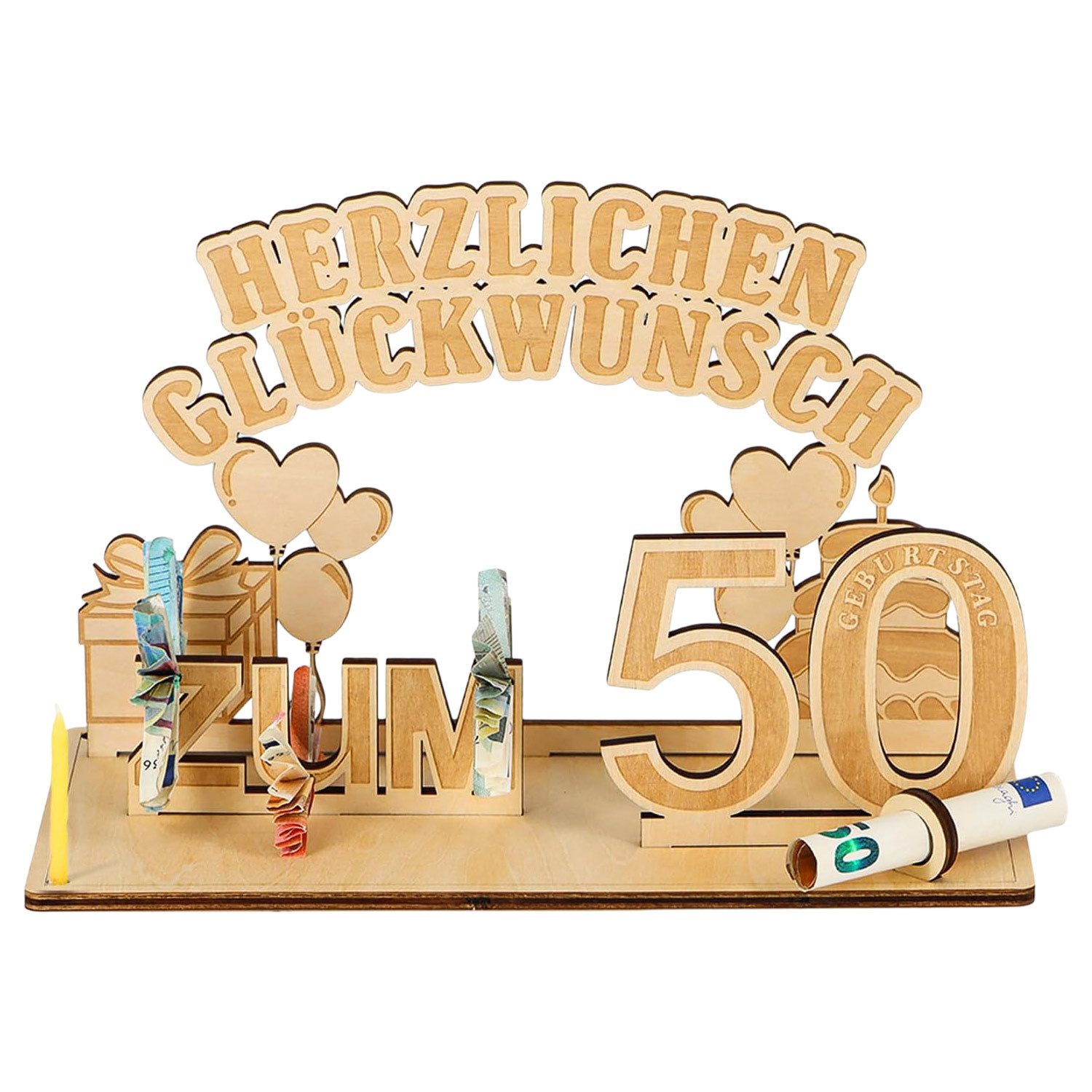 Refttenw Dekoobjekt Geldgeschenke Geburtstag mit LED Lichterkette, Geldgesc günstig online kaufen