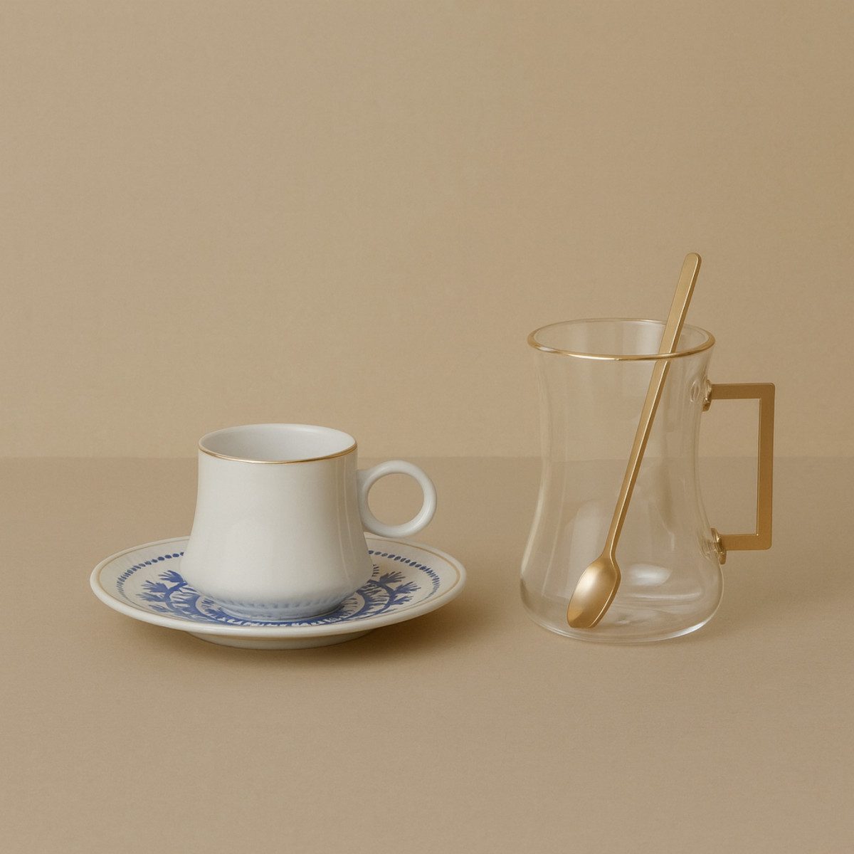 Bricard Espressotasse Tee-Espresso Set 24-teilig Blau Keramik