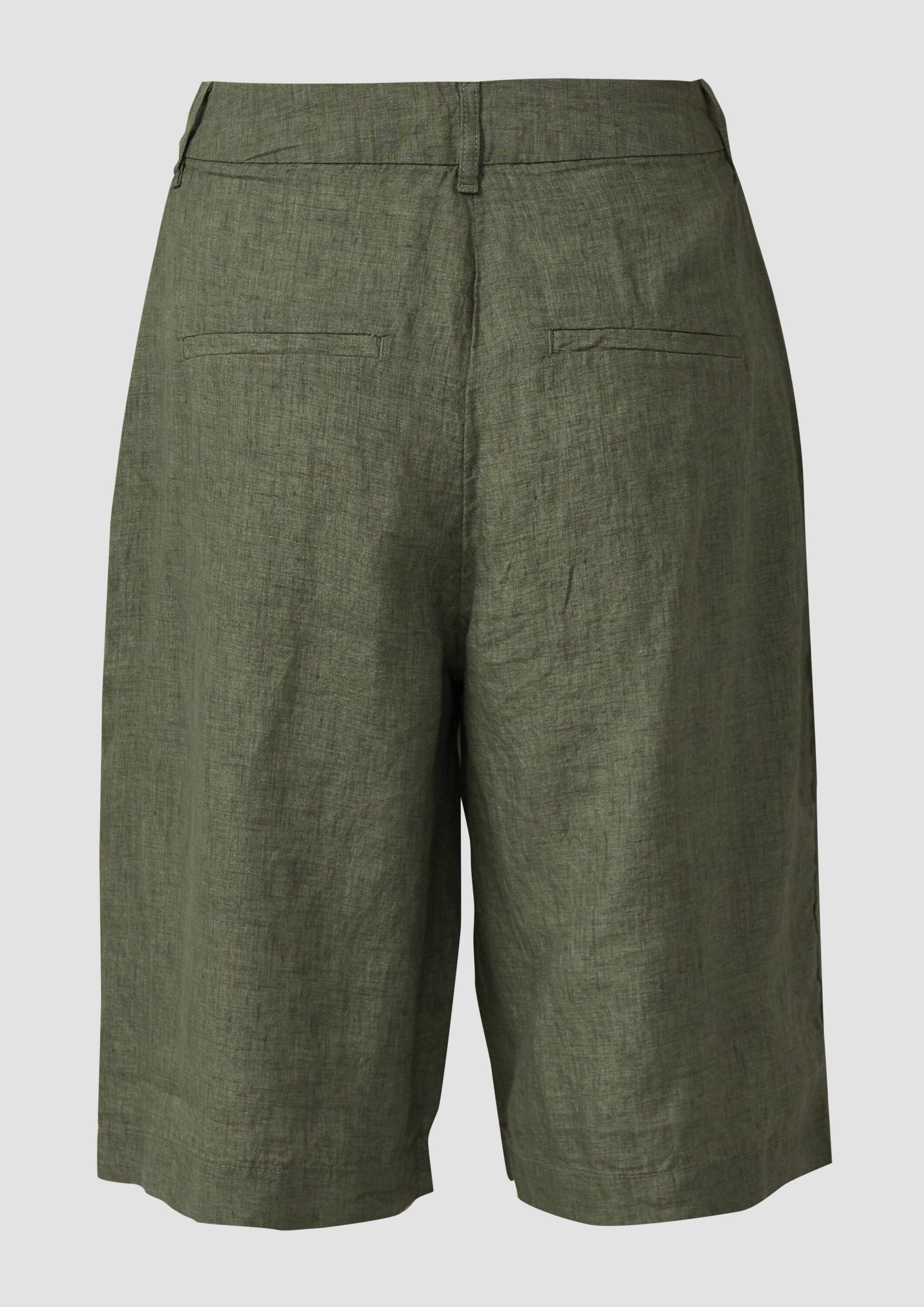s.Oliver Shorts Hose Bermuda aus Leinen mit Bundfalten