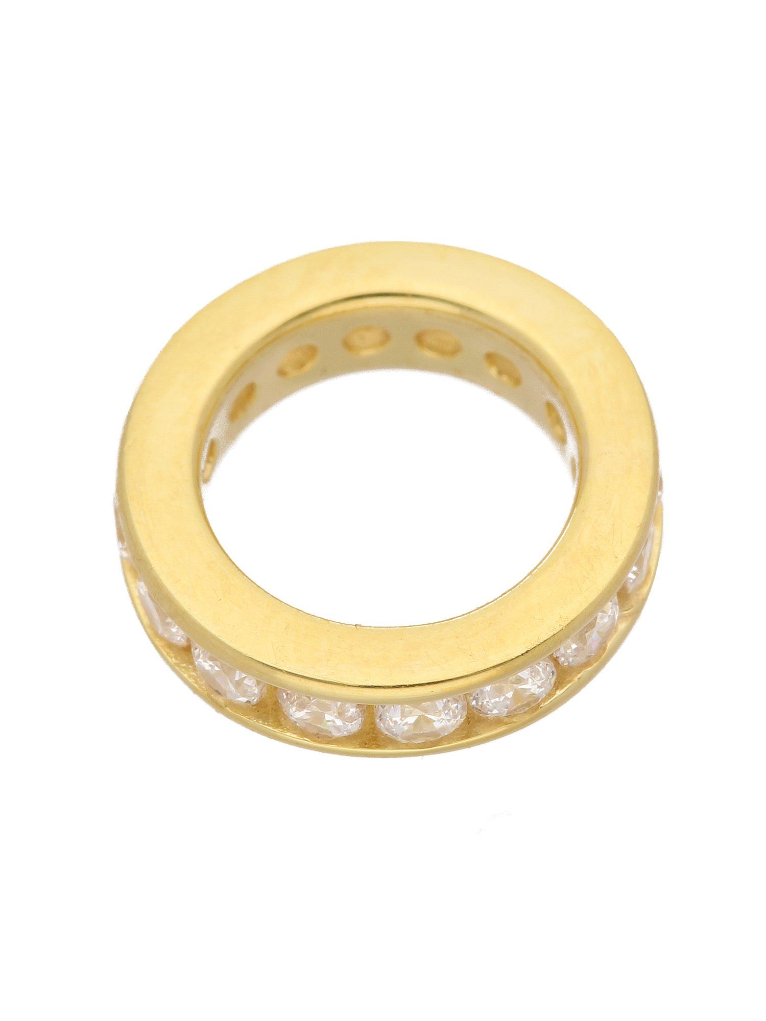 Adelia´s Kettenanhänger 333 Gold Anhänger Taufring Ø 12,4 mm, mit Zirkonia Goldschmuck für Damen