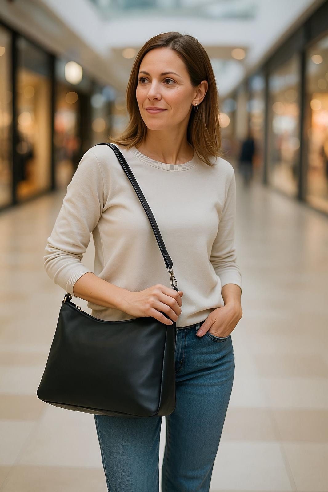 Cinino Handtasche Paulina, Ledertasche Umhängetasche