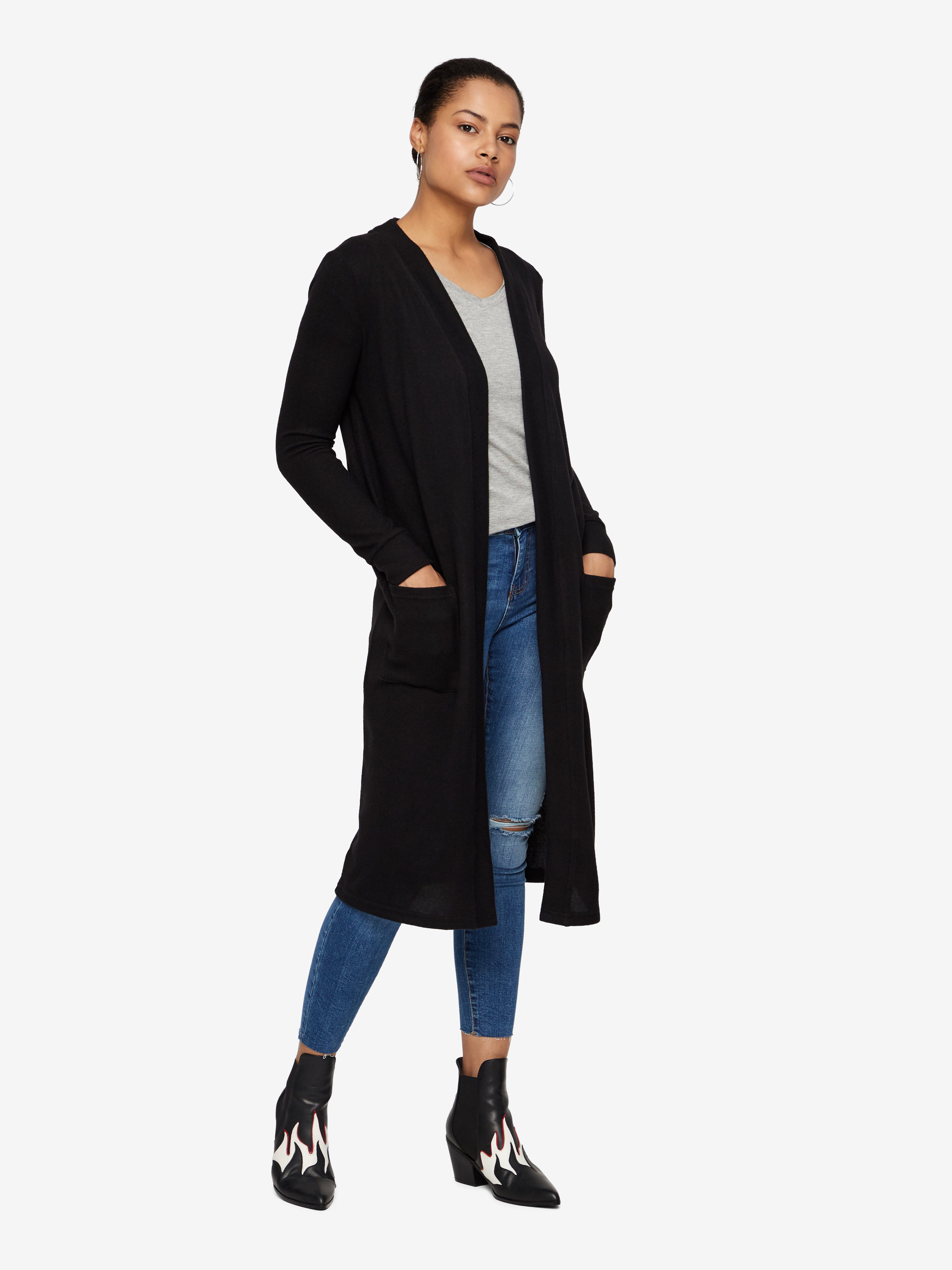 Noisy may Strickjacke NMCITY L/S LONG CARDIGAN NOOS Kunstfaser