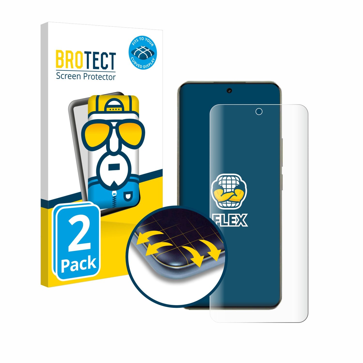 BROTECT Displayschutzfolie Fullscreen Schutzfolie für realme 14 Pro Plus, 2 Stück, Displayschutz Folie Fullcover Klar Transparent