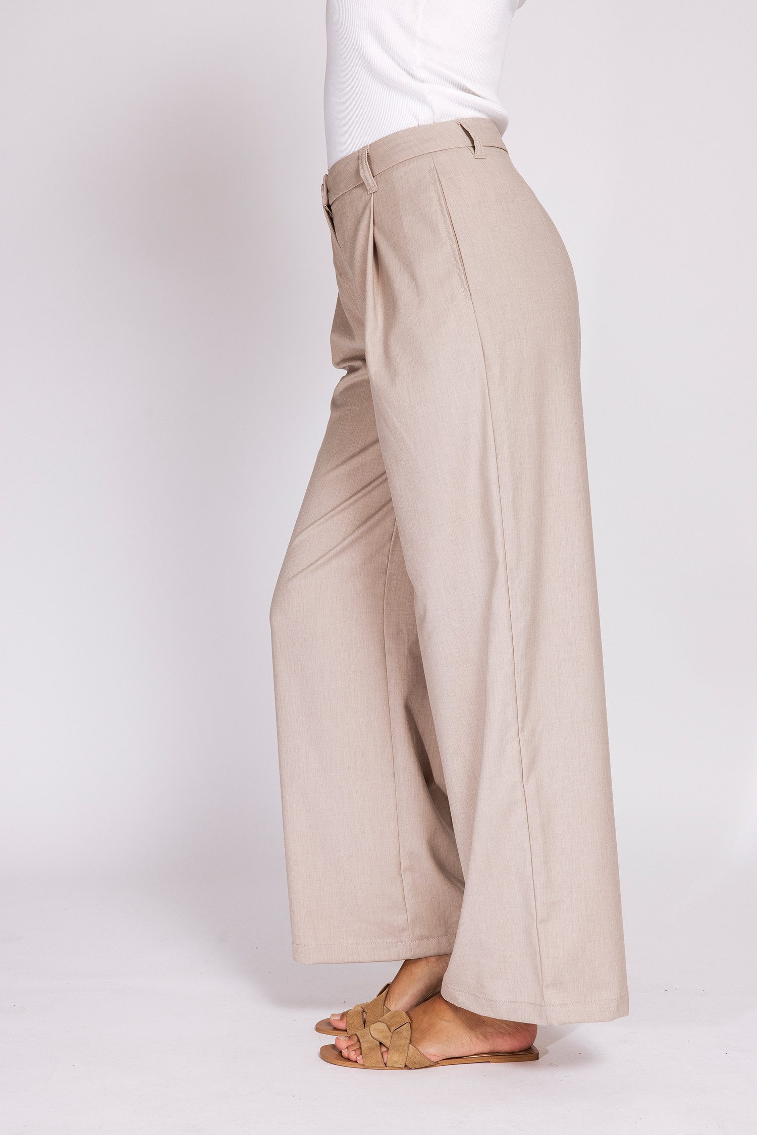 Zhrill Bundfaltenhose GRETA Hose weite Passform, für den Alltag, mit Nadelstreifen, Materialmix – Bild 3 von 5