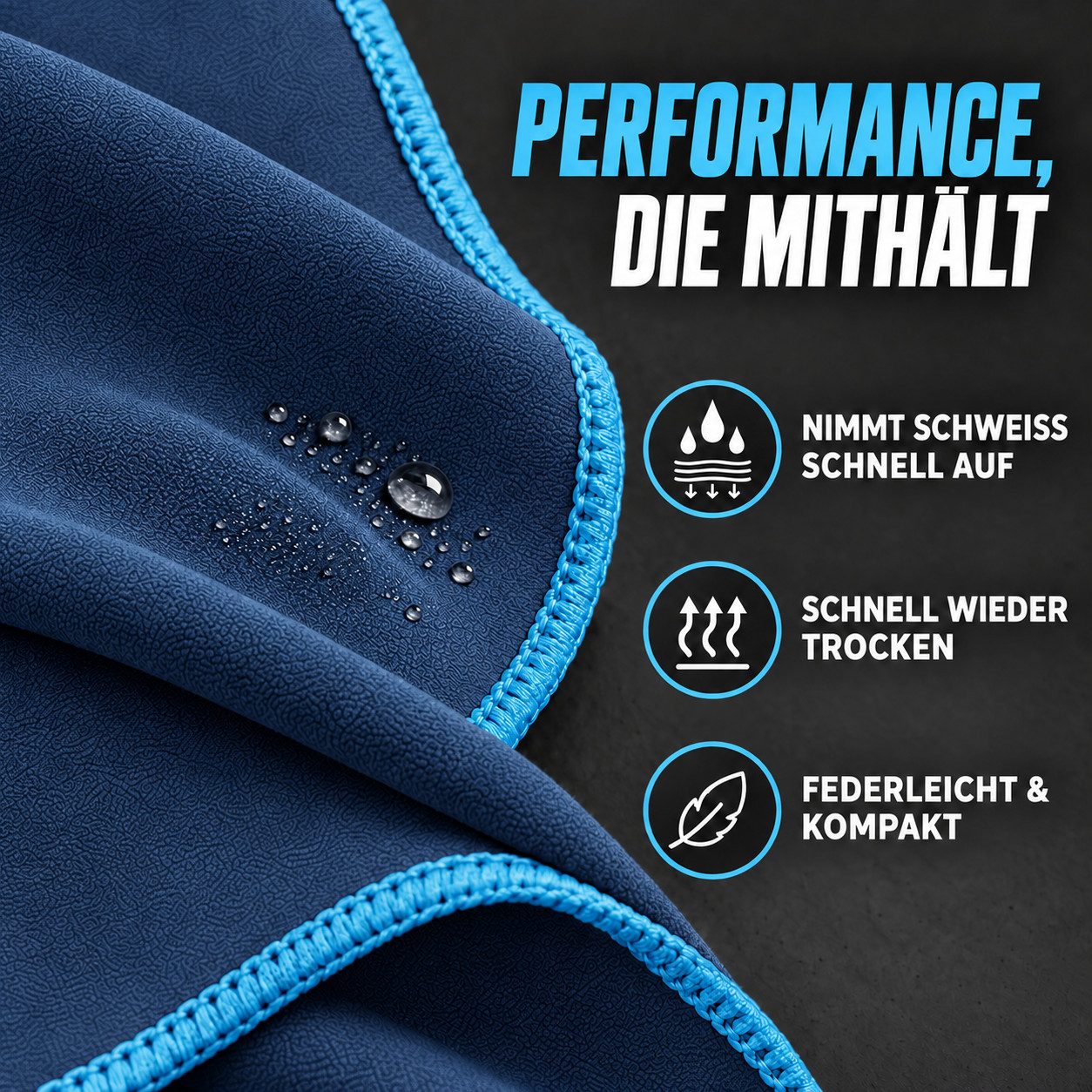 NirvanaShape Sporthandtuch NirvanaShape Mikrofaser Fitnesshandtuch mit Ecktasche und Knöpfen, saugfähig, leicht, schnelltrocknend, für Reisen, Fitness, Yoga, Sa – Bild 4 von 5