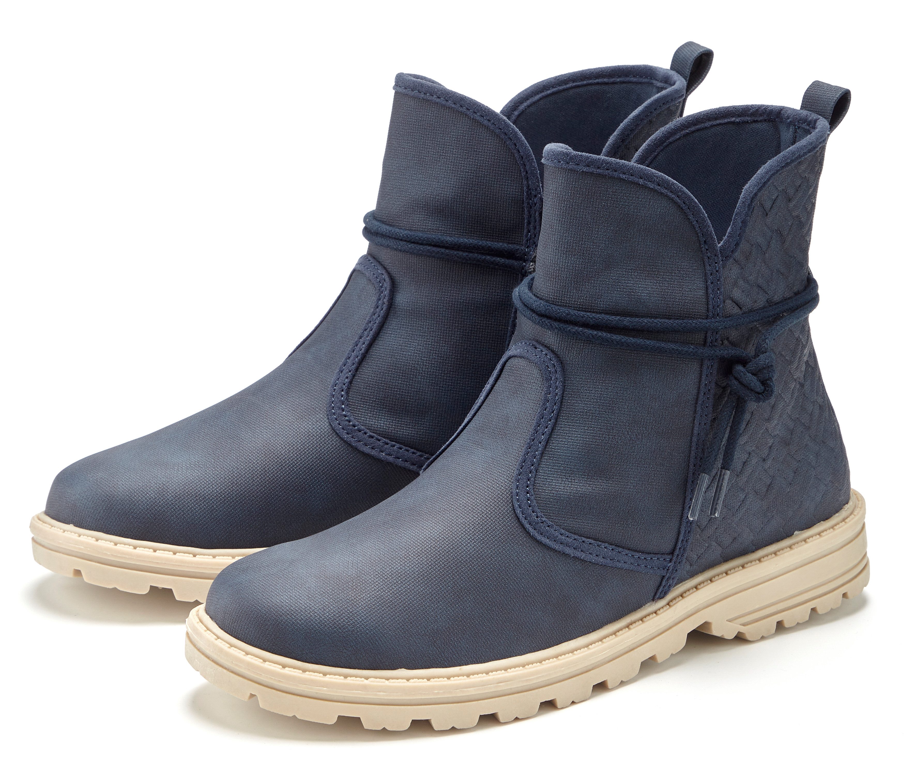 Vivance by Lascana Boots, Stiefel Stiefelette mit raffinierten Bindebändern VEGAN