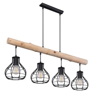 etc-shop Hängeleuchte, Leuchtmittel nicht inklusive, Decken Pendel Hänge Lampe Leuchte Holz Balken Beleuchtung Wohn Ess