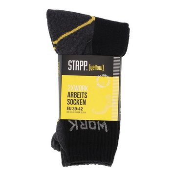 STAPP Basicsocken 2 Paar STAPP Baumwoll-Strümpfe Arbeits-Socken Socken Schwarz/Grau