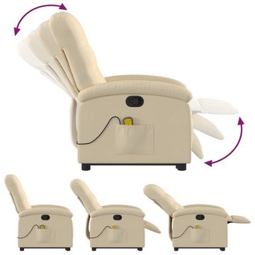 vidaXL Sessel Massagesessel mit Aufstehhilfe Creme Stoff (1-St)