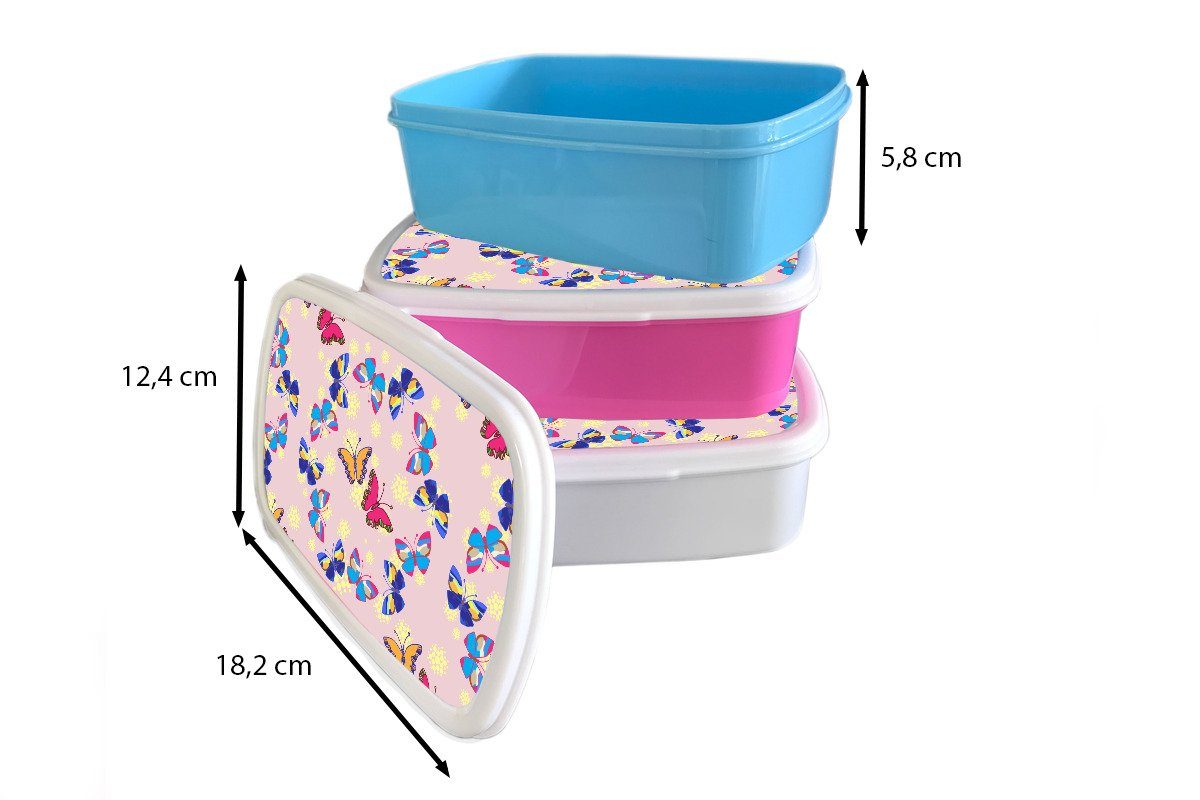 - Mädchen, - Snackbox, Mädchen MuchoWow - Lunchbox Muster -, rosa Kunststoff, - - Kinder, (2-tlg), Brotdose Kinder Insekten Erwachsene, Brotbox Kunststoff für Mädchen Schmetterling