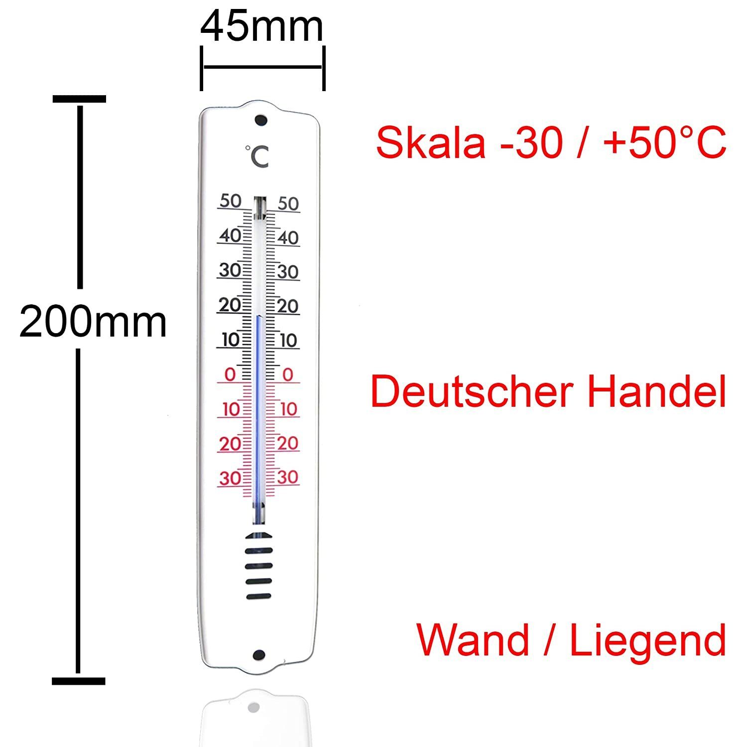 TronicXL Gartenthermometer Wandthermometer Außen Thermometer -30 - +50°C -  Gartenthermometer