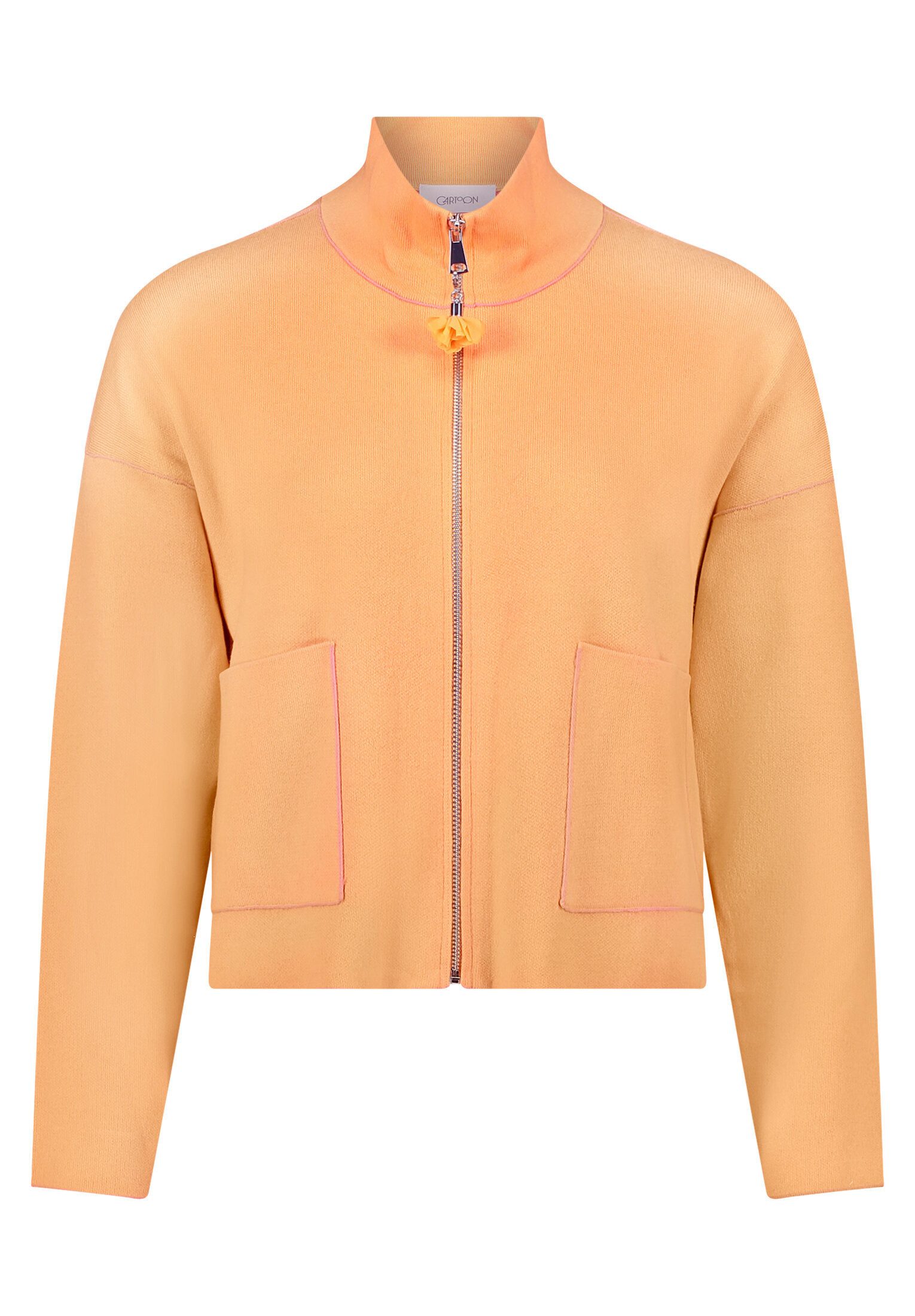 Cartoon Strickjacke Damen mit Stehkragen (1-tlg)