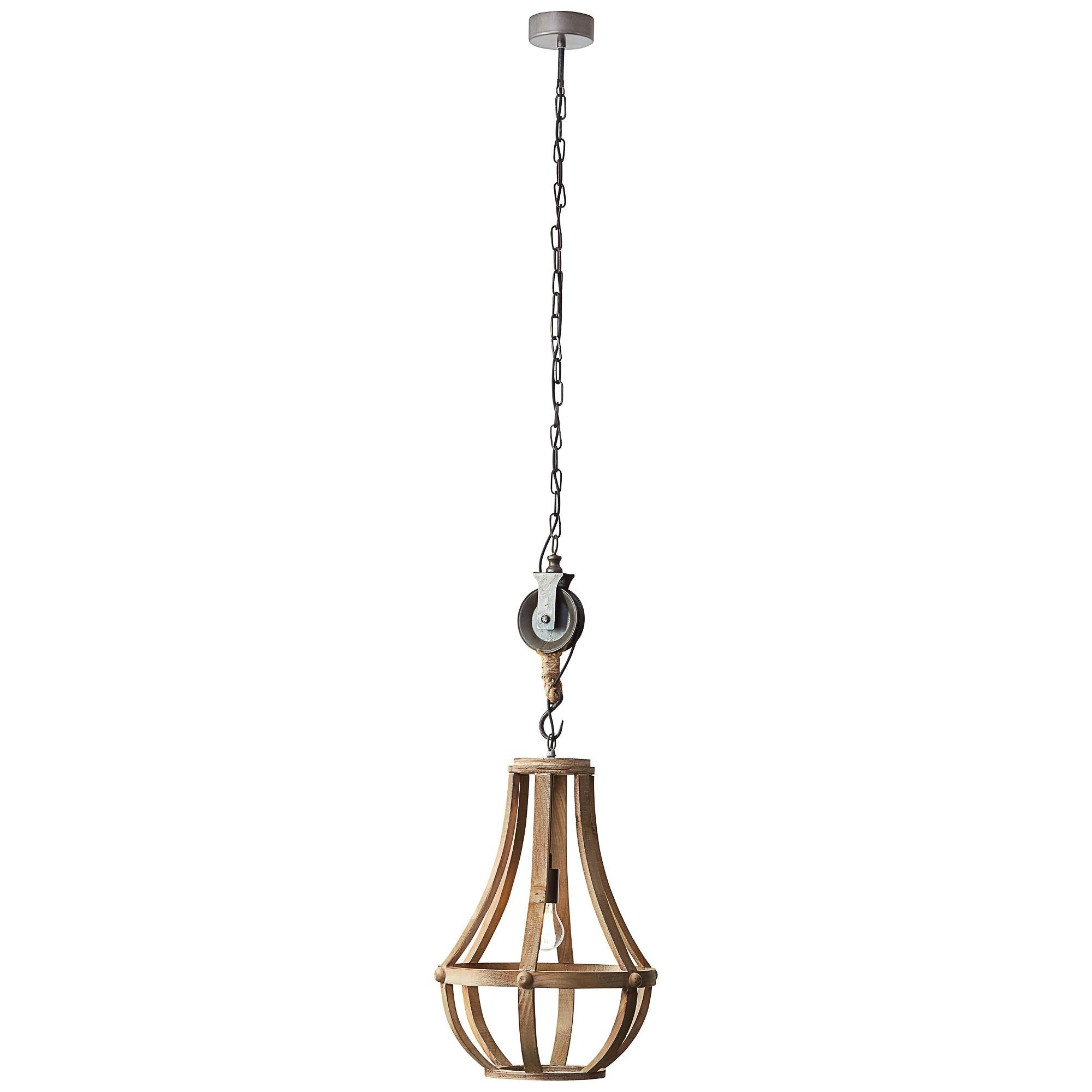 holz Brilliant 43cm 60W, 1x Lampe Pendelleuchte G95, Church E27, Church, Pendelleuchte hell geeignet