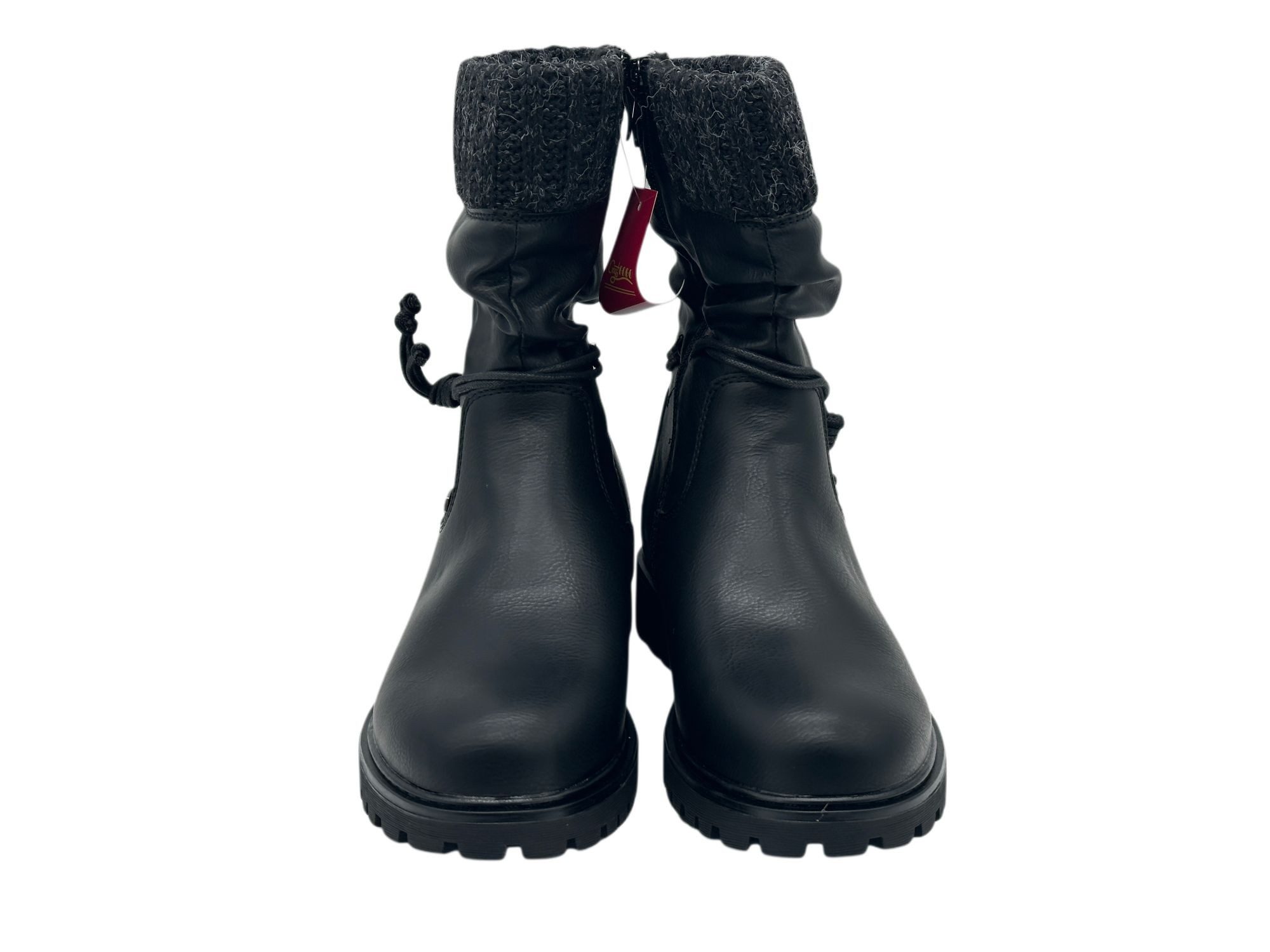 Nowaland Winterboots Damen mit Strickbund und dekorativer Schnürung Winterboots Mit weichem Strickbund, gerafftem Schaft und dekorativer Kordel – Bild 4 von 5