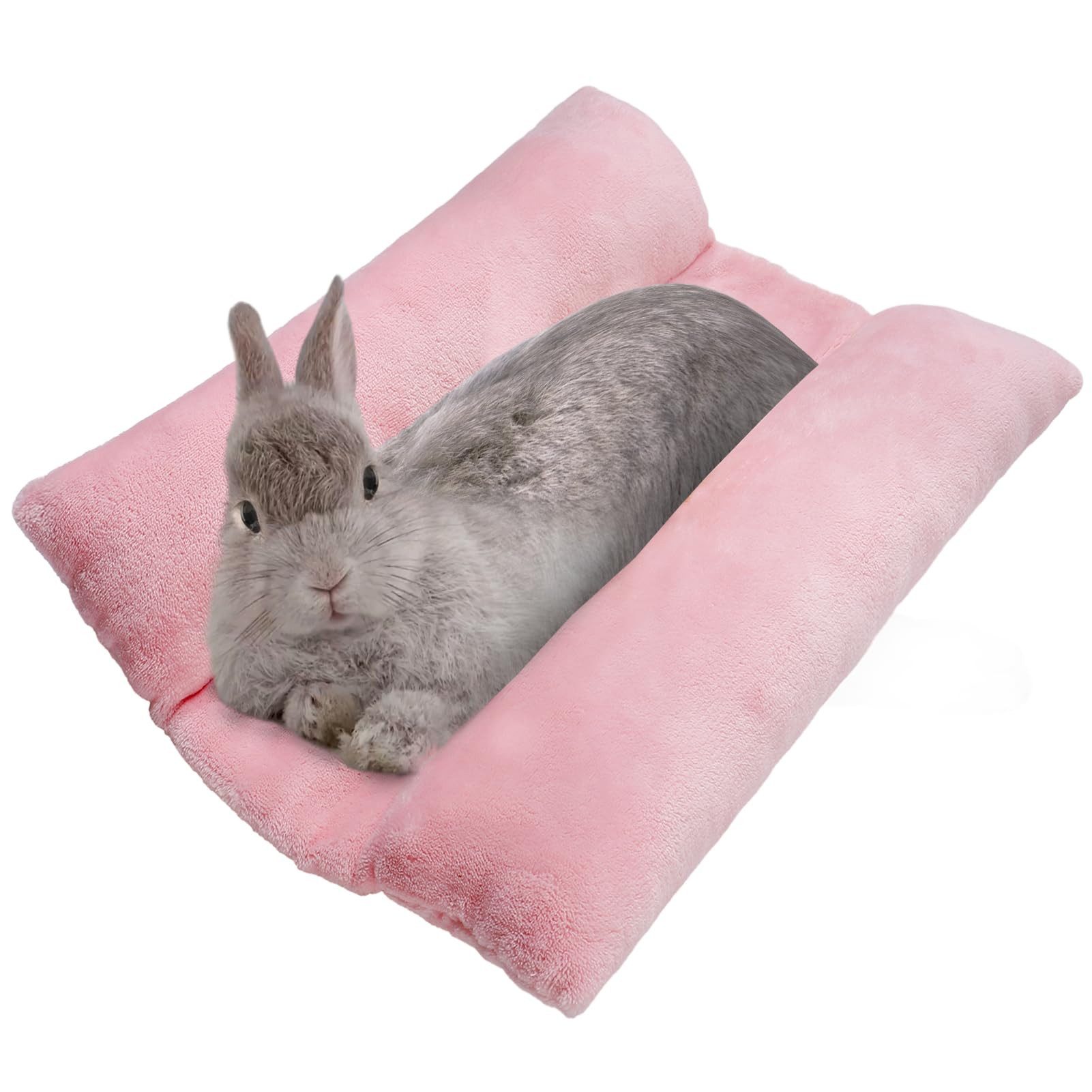 Ledander Tierdecke Kaninchenbett für Kaninchenkäfig - Verdickte, weiche Plüschmatte zur, Waschbares Zwei-Seiten Plüschkissen Matratze für Kleintiere