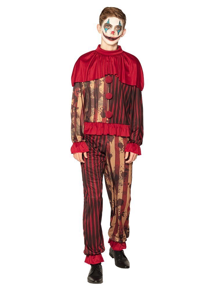 Clown-Kostüm Horrorclown - Halloween Kostüm Kinder 158-176