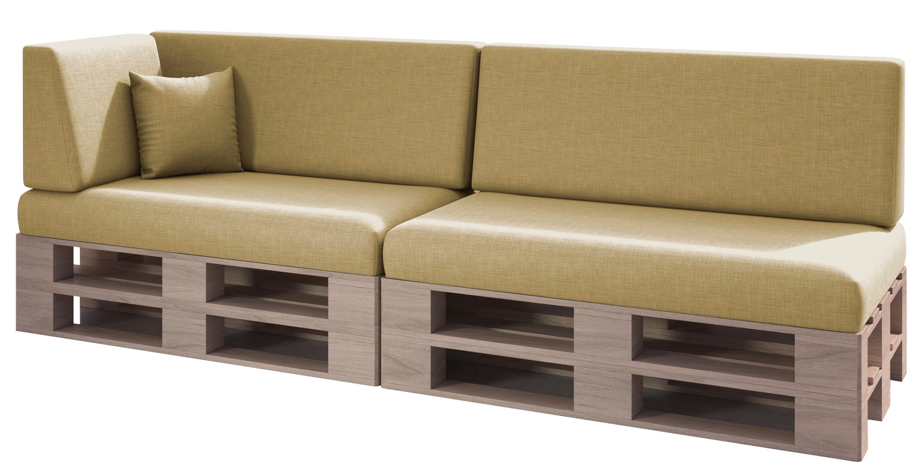 Palettenkissen Milano - 6er Set Palettenauflage mit abnehmbarem Bezug Kaltschaum