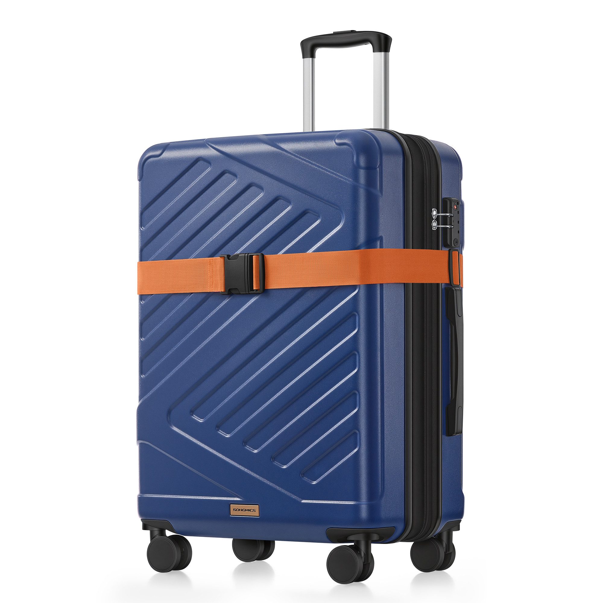 SONGMICS Hartschalen-Trolley Kofferset, 360° Rollen, robuster Reisekoffer, Bordcase, ABS