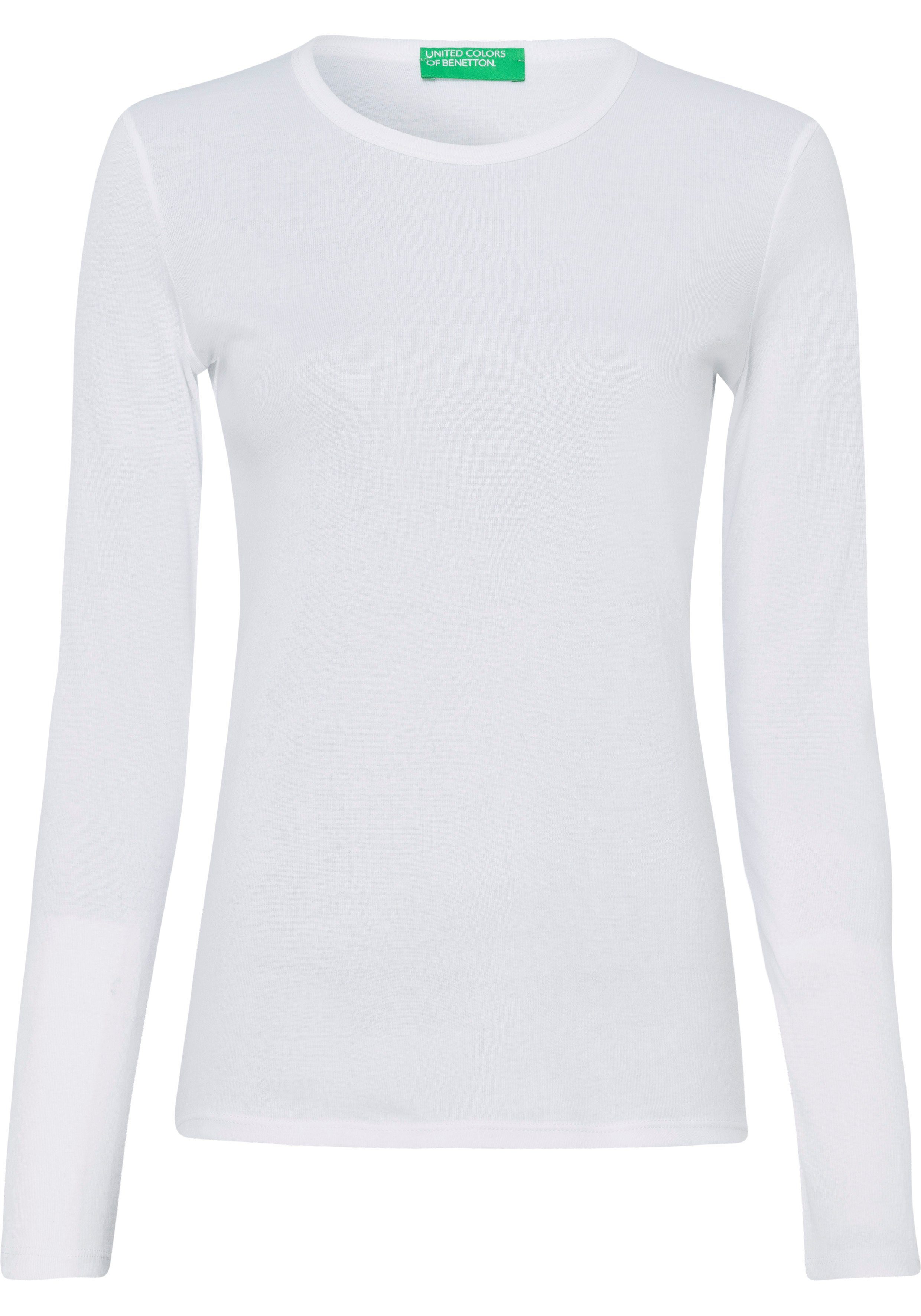 United Colors of Langarmshirt im Benetton weiß Basic-Look