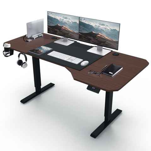 HOMALL Stehpult Homall höhenverstellbaren elektrischen Schreibtisch 160x75cm weiß