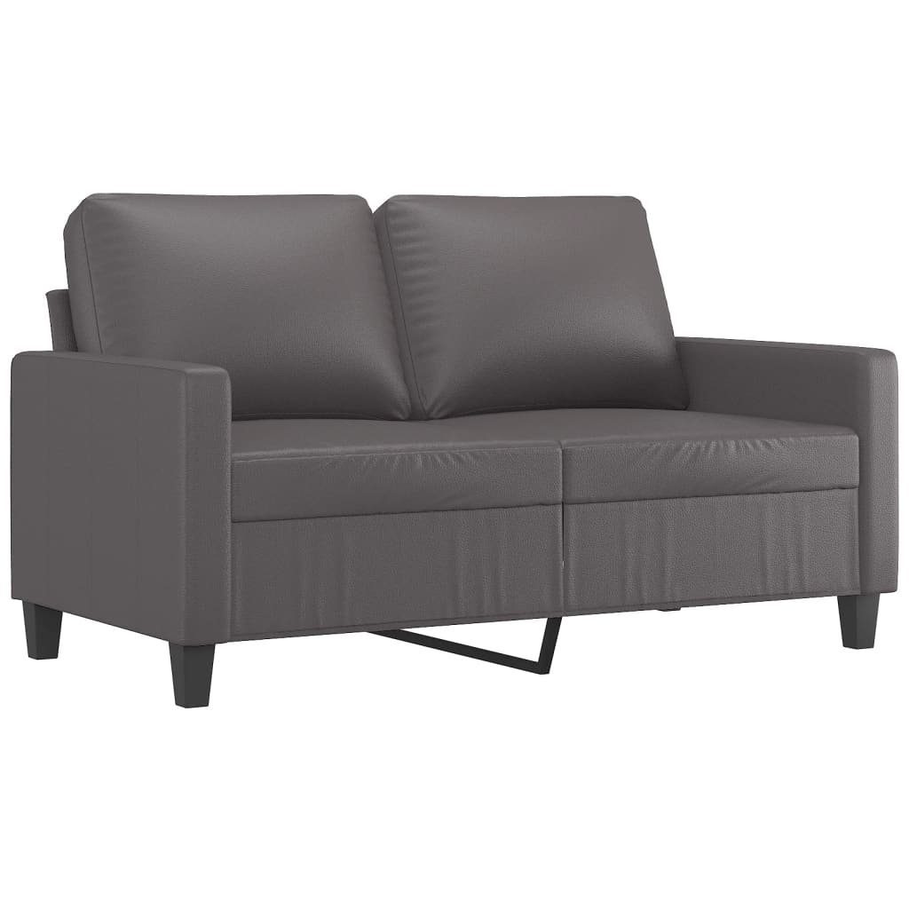 Grau Sofagarnitur Kissen Sofa vidaXL mit 2-tlg. Kunstleder