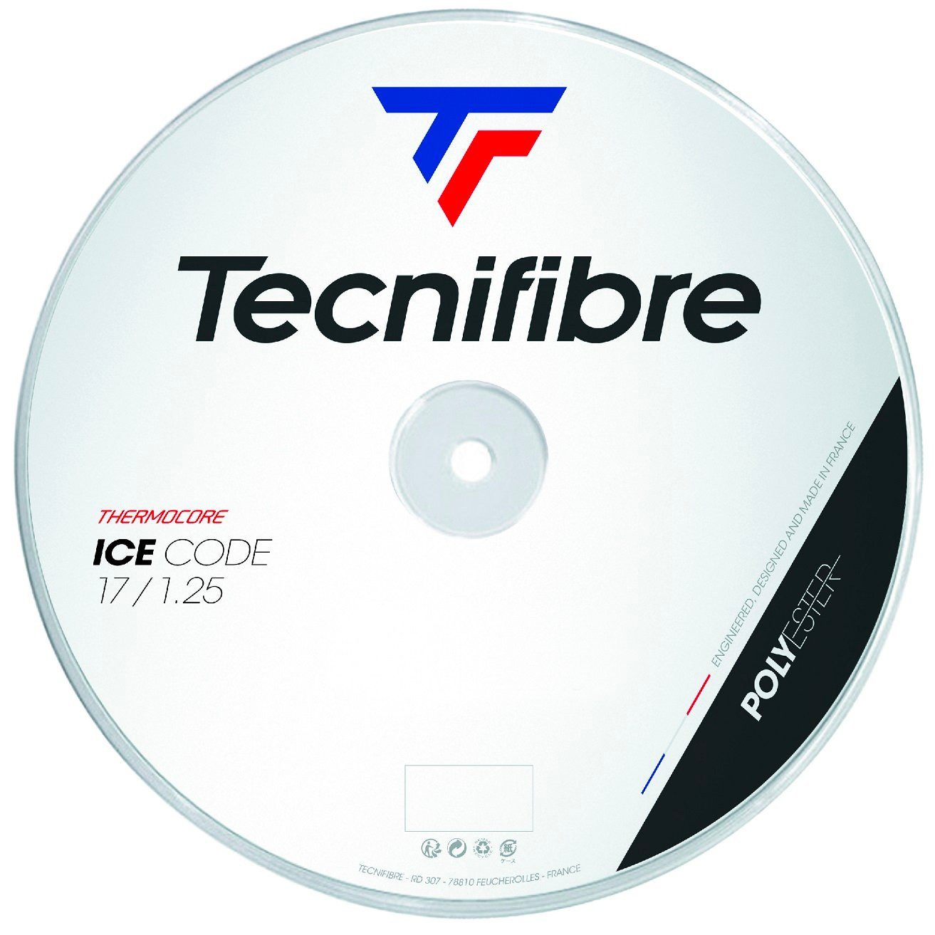 Tecnifibre Tennissaite Ice Code (Haltbarkeit+Power) weiss 200m Rolle, Saitendicke: 1.25