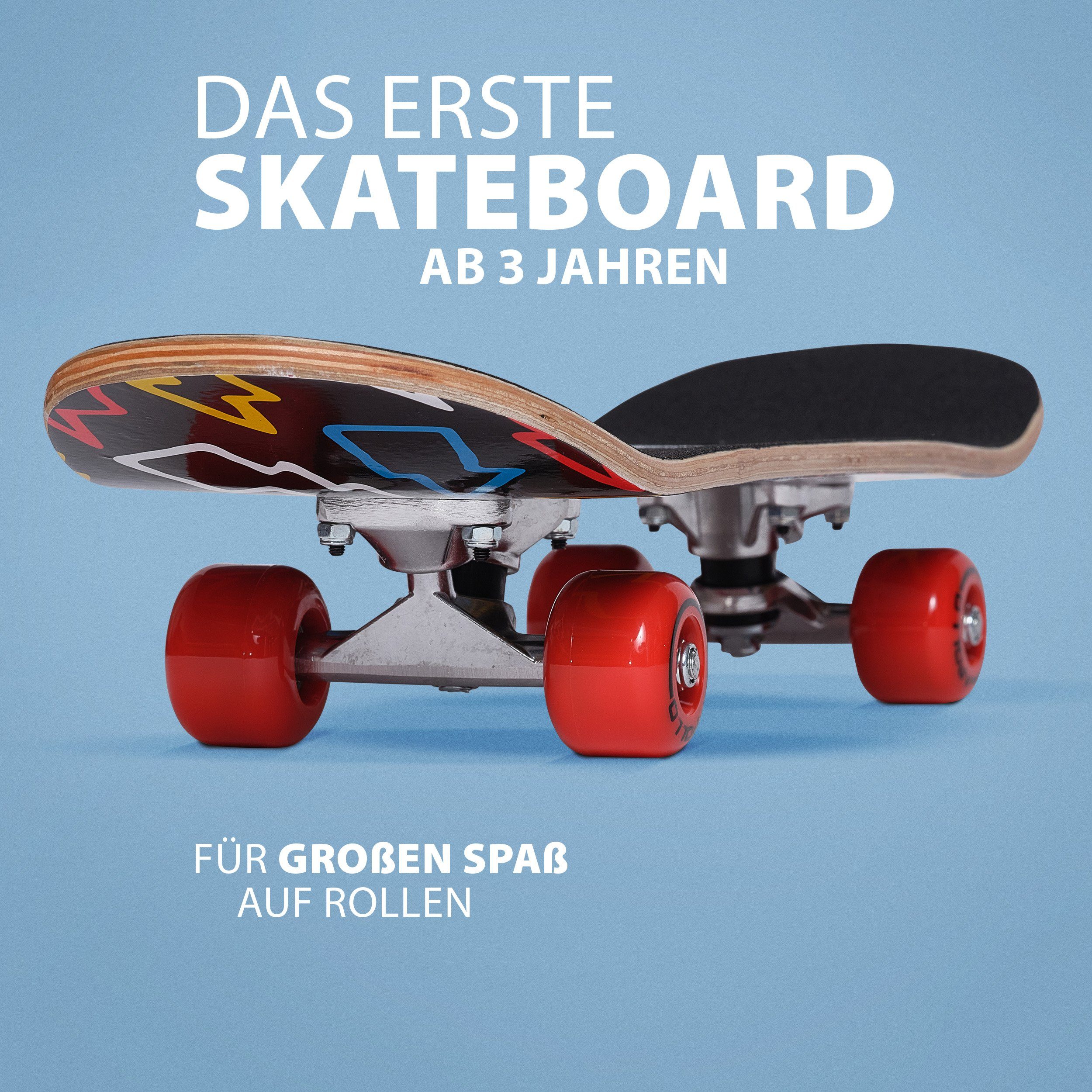 Apollo Skateboard Kinderskateboard 24" Kinder, Longboard, ABEC 3 und Aluminium Achsen