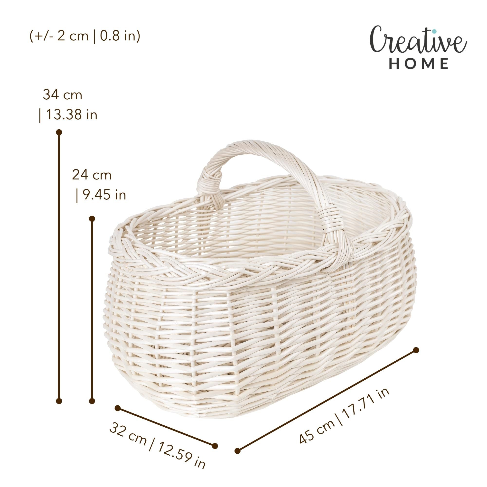 Creative Home Einkaufskorb Picknickkorb Stoffeinlage Weidenkorb