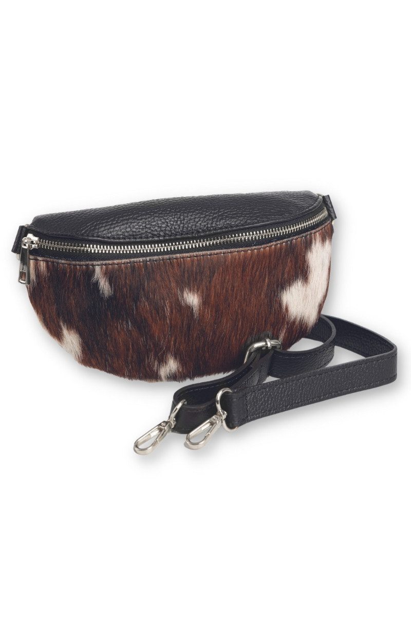 Handtasche Bauchtasche - MARLO - kuhfell/gold, kuhfell/silber