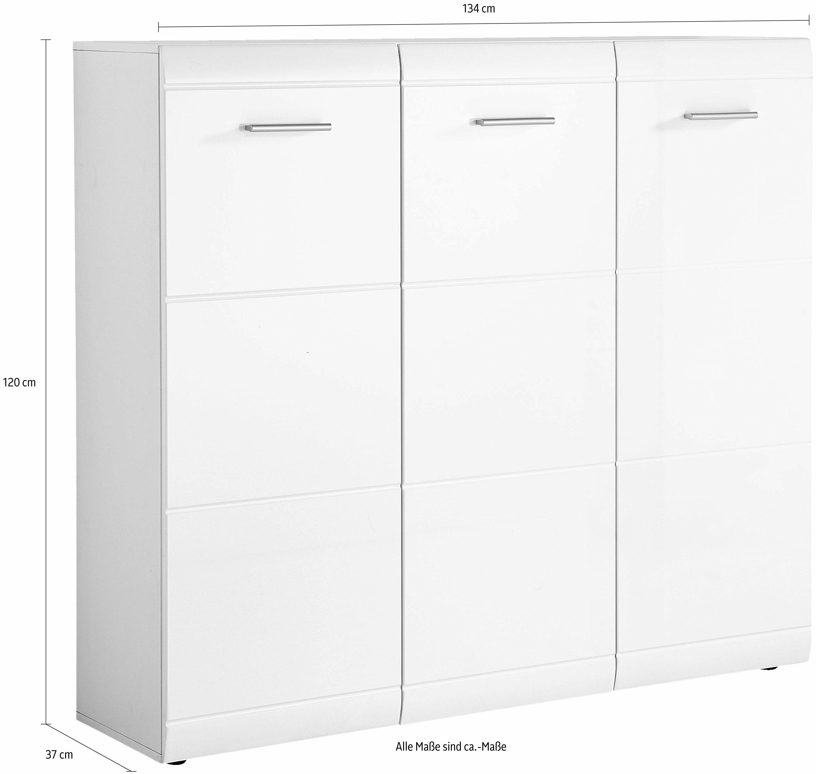 GERMANIA Schuhschrank Adana verstellb. Böden, Hochgl.-Fronten, B: 90 oder 134 cm, Made in Germany – Bild 5 von 5