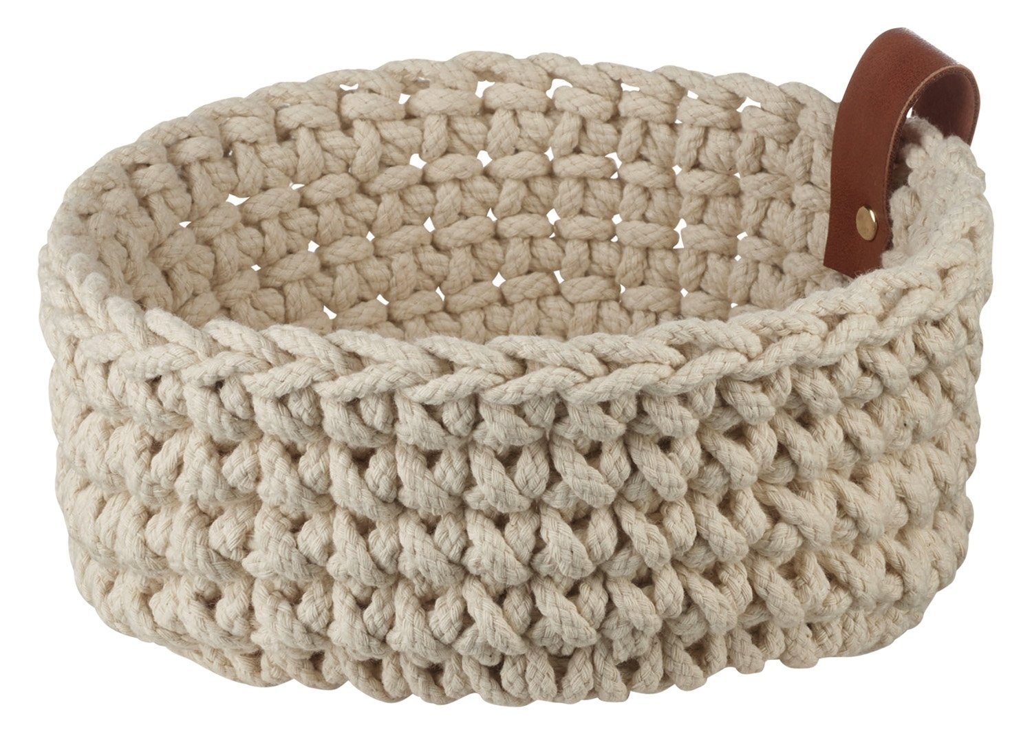 ASA SELECTION Aufbewahrungskorb COPPA SENCHA, Ø 20 cm, Beige, Ecru, Baumwolle, (1 St), Strickoptik