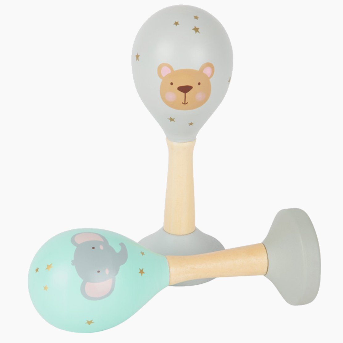 Spielzeug-Musikinstrument Musikrasseln Pastell 2er Set