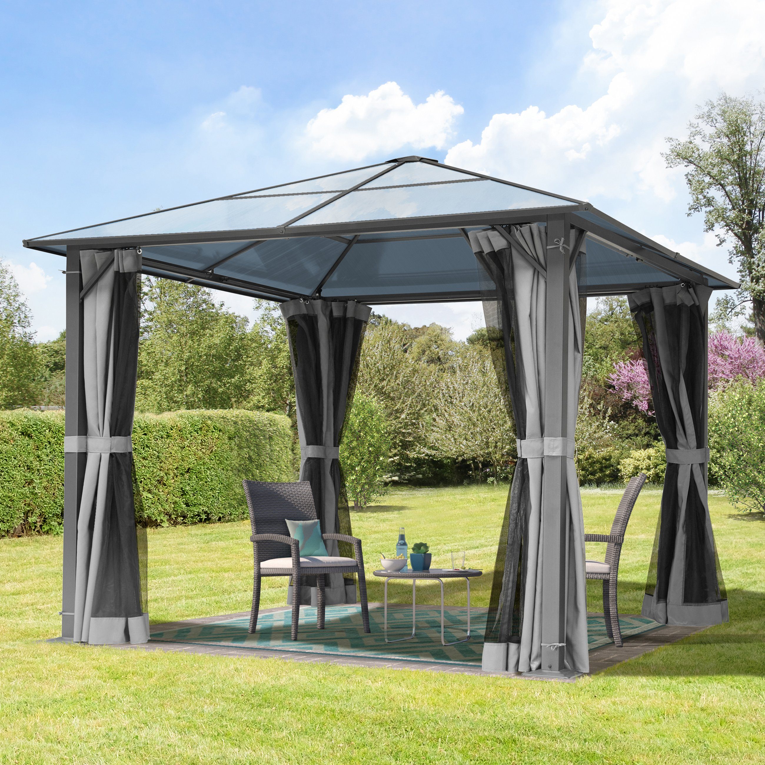 TOOLPORT Pavillon Gartenpavillon Moonlight Deluxe grau, günstig online kaufen