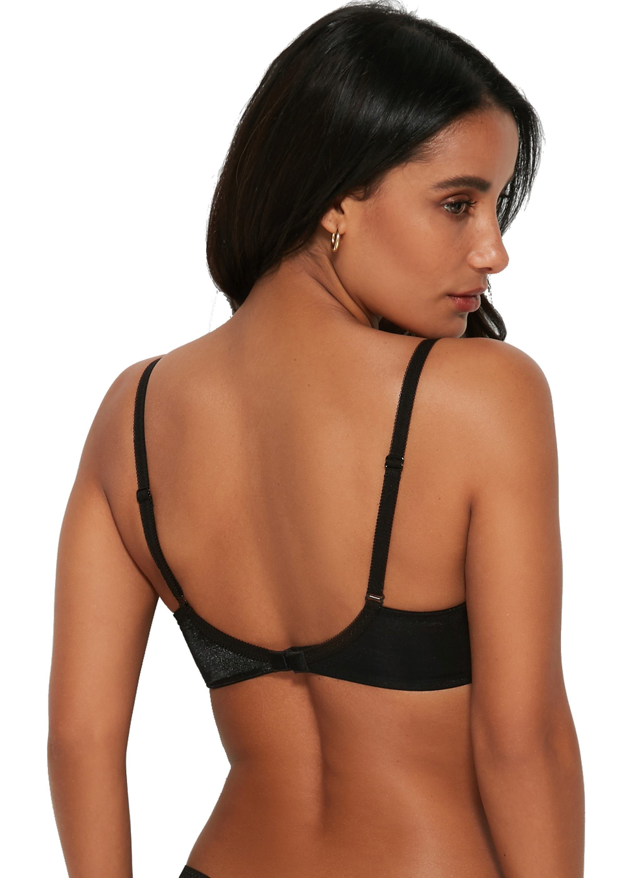 Gossard Halbschalen-BH Glossies Halbgefütterter Triangel BH Black (halbgefütterter BH, 1-tlg., glatt)