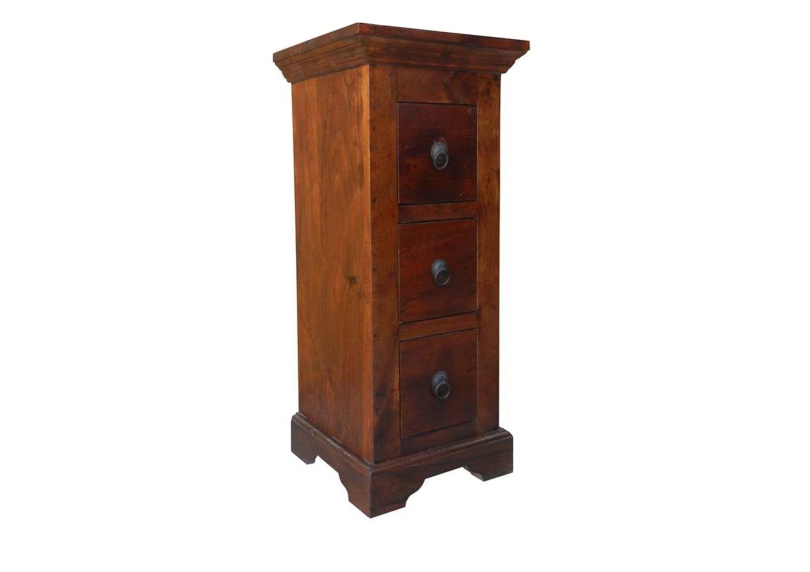 Massivmoebel24 Kommode (Massivholz), Kommode Akazie 33x31x74 nougat lackiert OXFORD #501