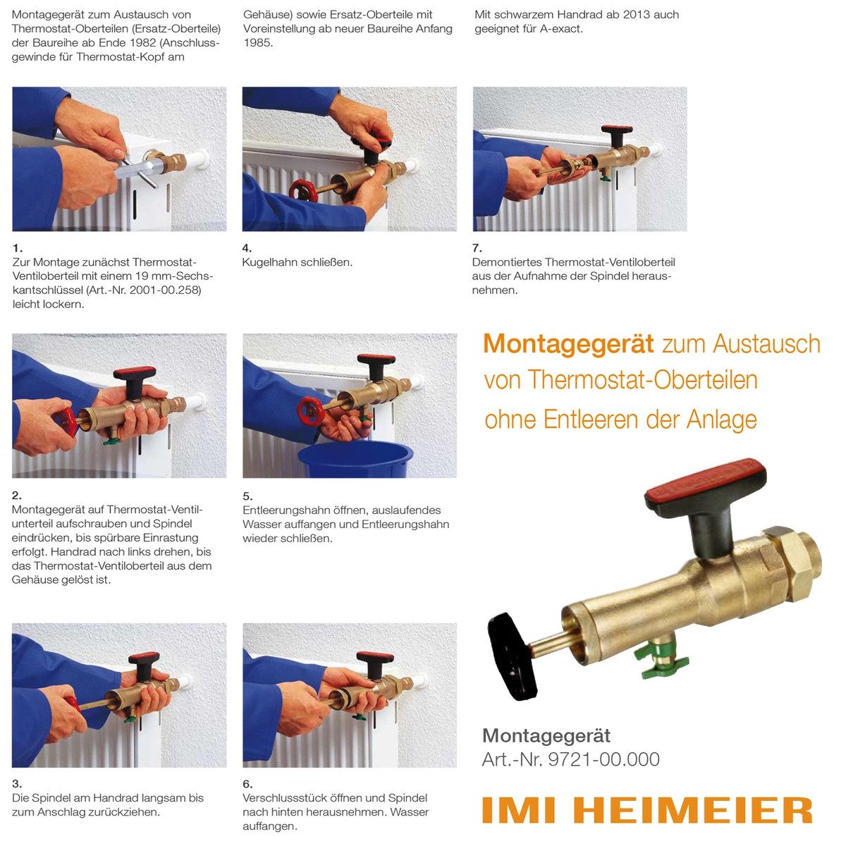 IMI Heimeier Multitool Heimeier Montagegerät Set DN10-20 im Koffer 9721 ...
