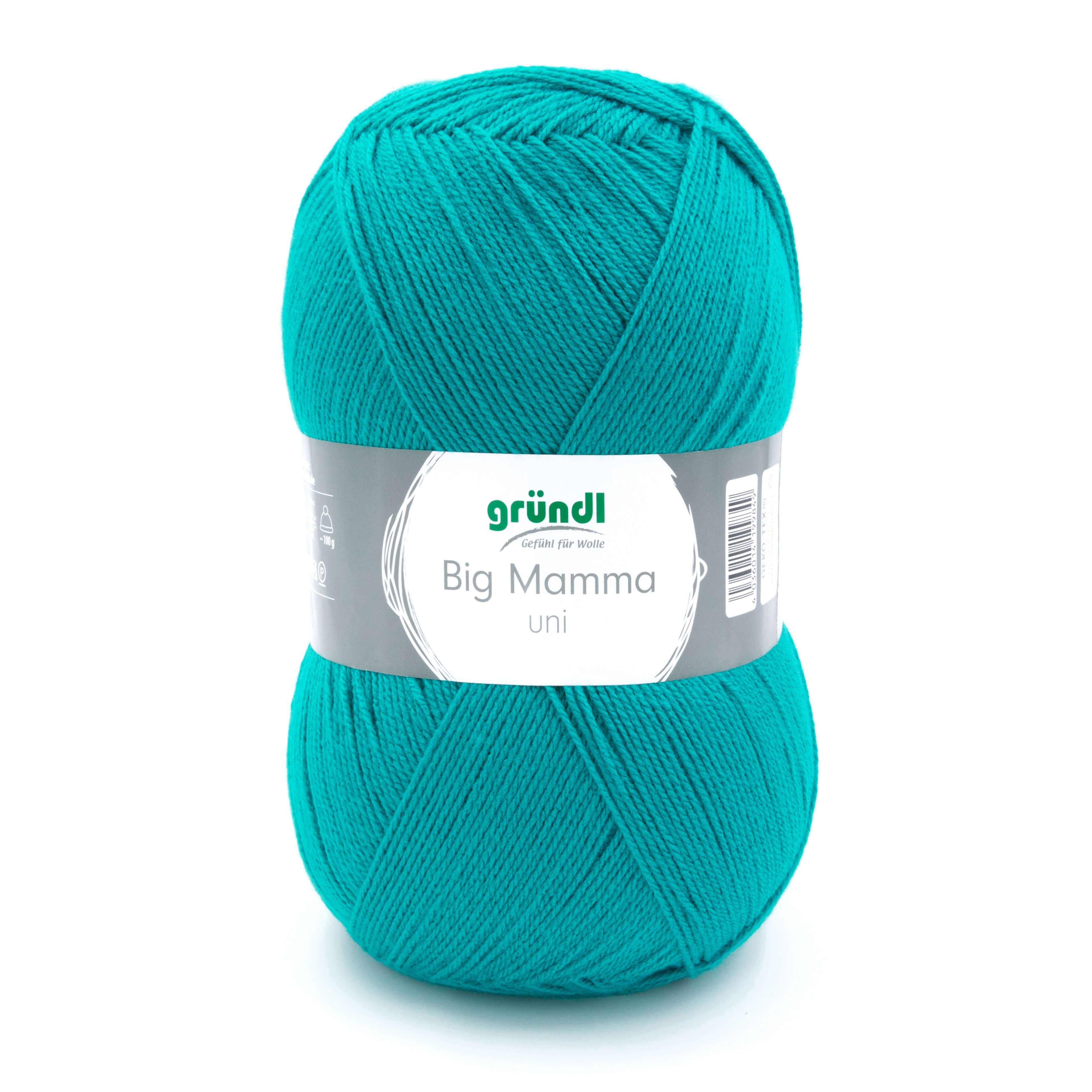 Gründl Wolle 400g Big Mamma uni Großknäuel Strickgarn Häkelgarn Häkelwolle, 1040,00 m (Wolle zum Stricken und Häkeln, pflegeleicht, waschbar, schnell trocknend, wollartiger Charakter), Wolle ohne Schurwolle
