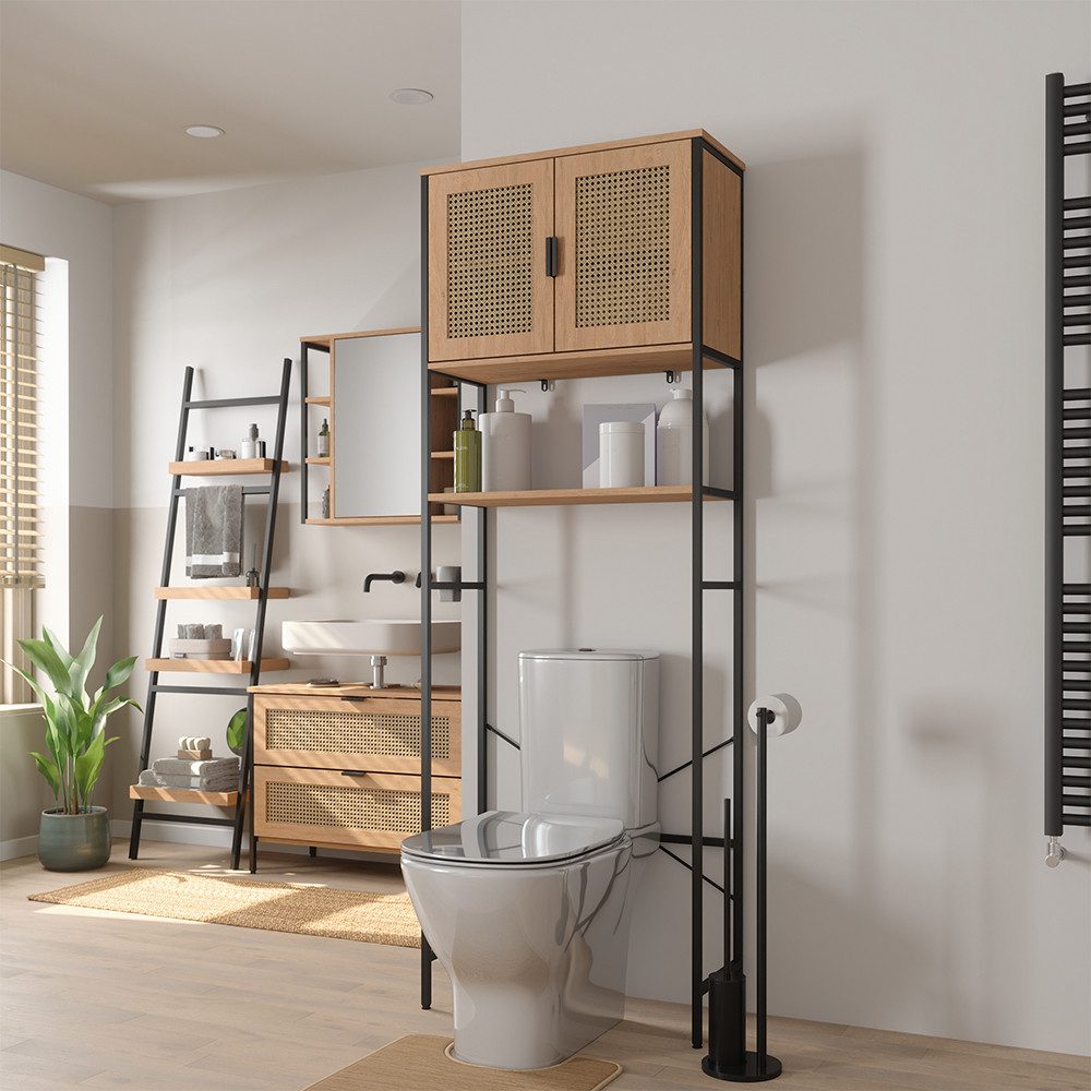 Vicco Badregal Linara, Eiche/Schwarz, 64 x 180 cm