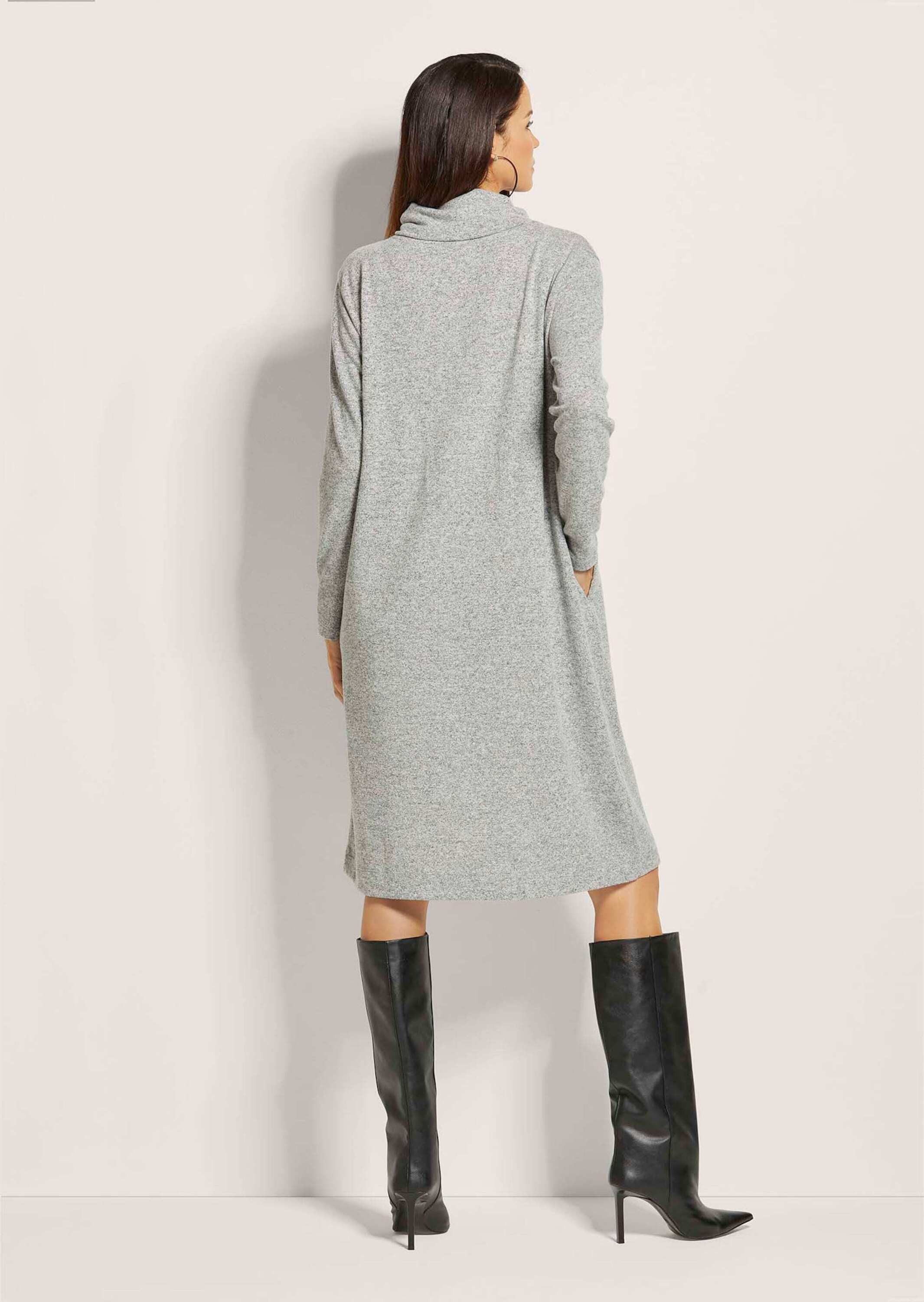 MADELEINE Midikleid Rollkragen-Kleid in H-Linie