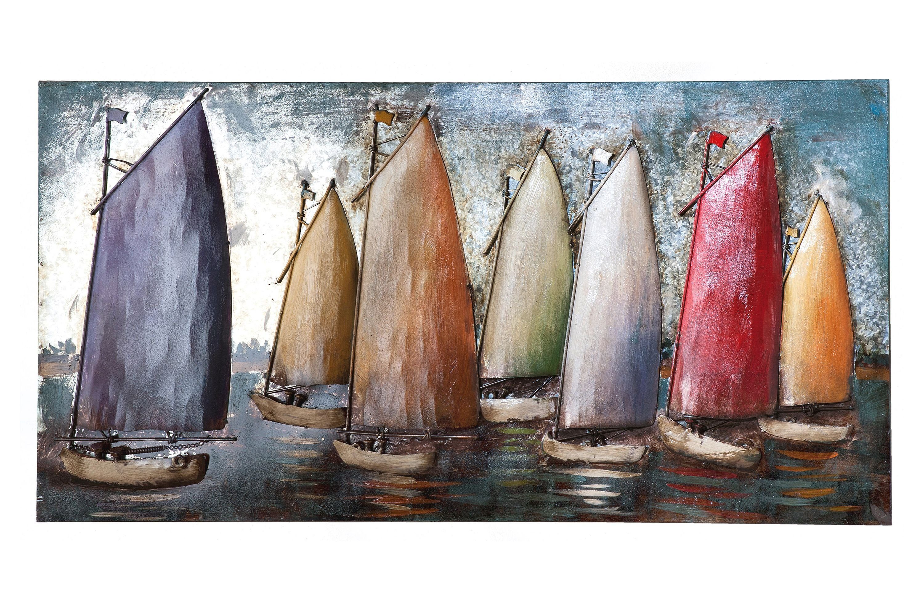 GILDE Bild GILDE Bild Sailing Regatta - blau-mehrfarbig - H. 60cm x B. 120cm