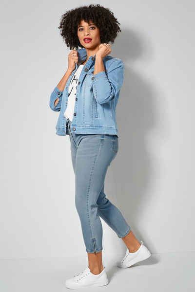Dollywood Regular-fit-Jeans Jeansjacke Hemdkragen Knopfleiste langer Arm