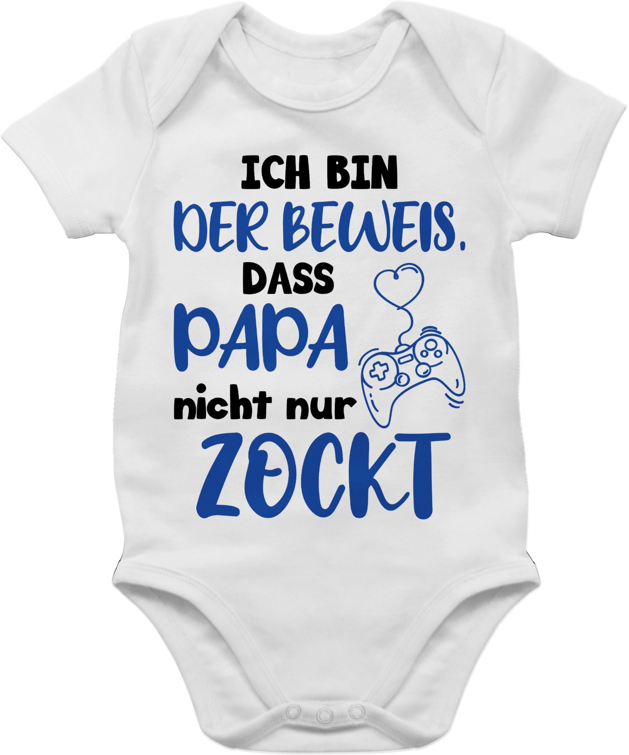 Shirtracer Shirtbody Ich bin der Beweis, dass Papa nicht nur zockt Schwarz Blau Geschenk Vatertag Baby