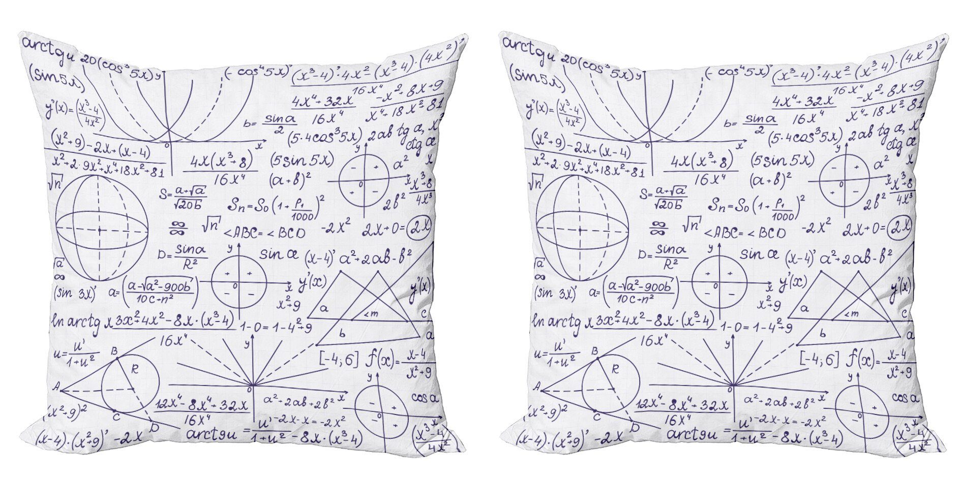 Kissenbezüge Modern Accent Doppelseitiger Digitaldruck, Abakuhaus (2 Stück), Wissenschaft Student Geometrie | Kissenbezüge