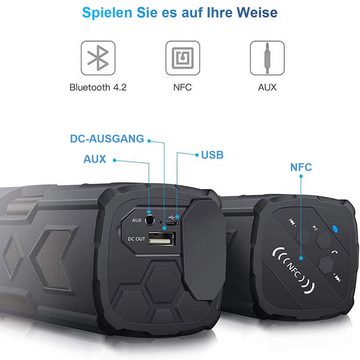 yozhiqu Bluetooth-Lautsprecher, Tragbarer kabelloser Bluetooth-Lautsprecher Bluetooth-Lautsprecher (HiFi-Outdoor-Verstärker, wasserdichter Bluetooth-Lautsprecher)